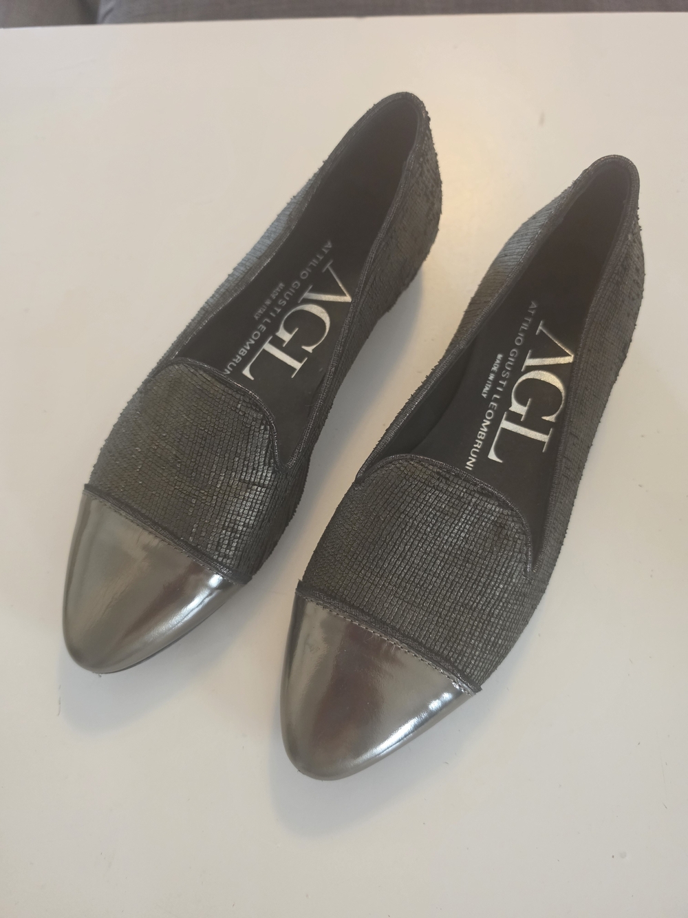AGL Metallic-Accent Brown Loafers